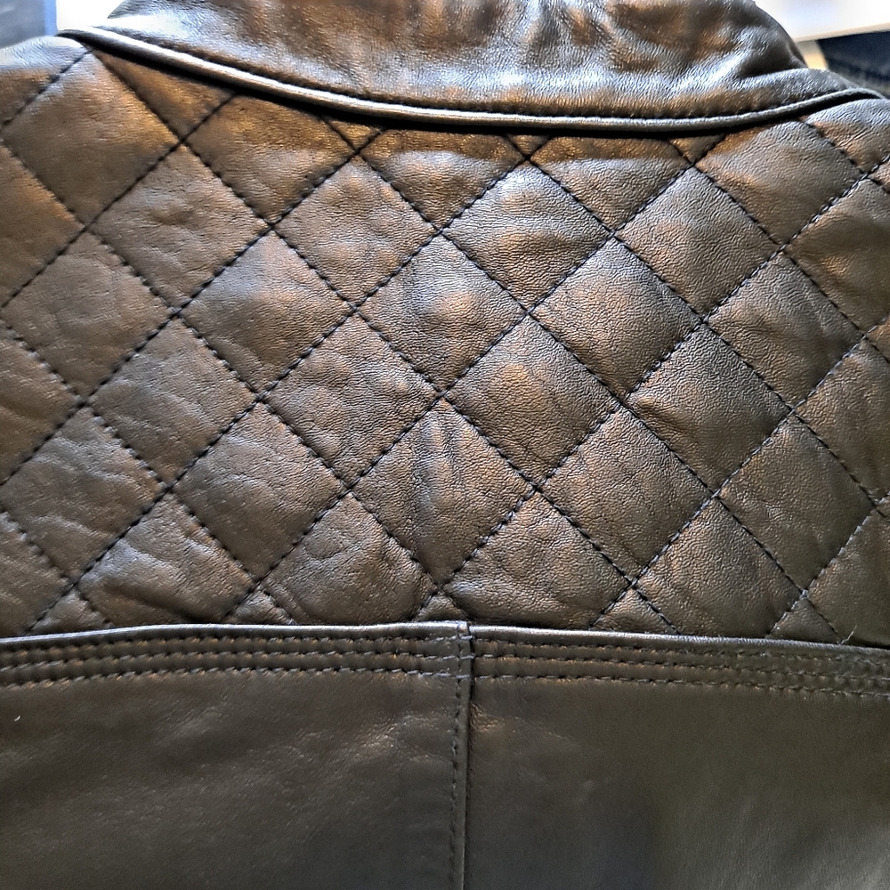 MODA International Black Leather Jacket Womens Sz L - Picture 6 of 6